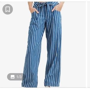 America Eagle Blue Striped Cotton Pants